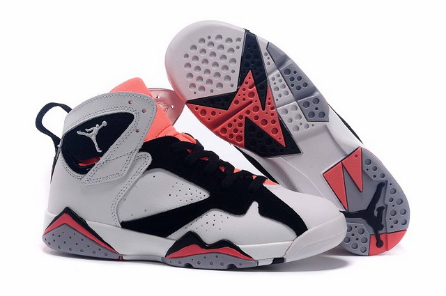 Women Air Jordan 7 Retro White Black Hot Lava